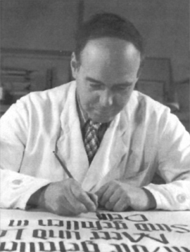 Herbert Post beim Schreiben, um 1940
