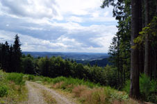 Blick vom Zugangsweg 4 des Hilchenbacher Windwanderwegs auf Oberndorf