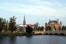 Blick vom Schweriner Schloss auf die Altstadt