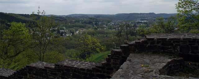 Blick von Burg Windeck in das Siegtal