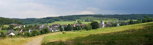 Blick vom Burgberg auf Mellen