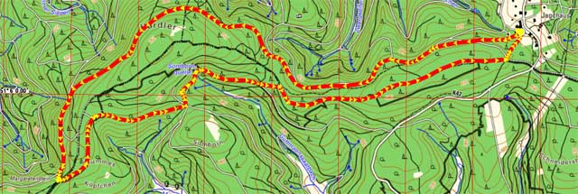 Wanderroute rund um Jagdhaus