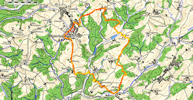 Route Rundwanderung Wipperfeld