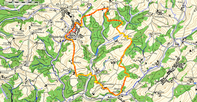 Route Rundwanderung Wipperfeld