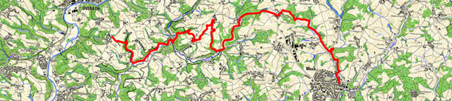 Route von Eulenthal nach Much