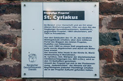 Hinweitafel ehemalige Propstei St. Cyriakus