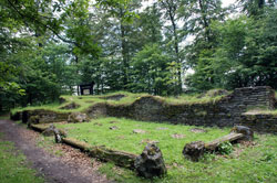 Tor und Fundamente einer Kapelle und eines Friedhofs aus dem 13. Jahrhundert auf Borbergs Kirchhof