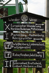 Wanderwegweiser auf der Fuchskaute