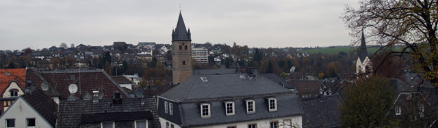 Blick vom Klosterberg über die Dächer von Wipperfürth