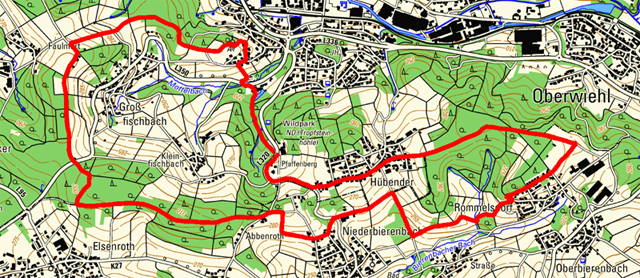 Wanderroute um die Wiehler Tropfsteinhöhle