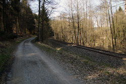 Die Schienen der Almetalbahn begleiten den Rückweg