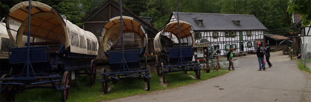 Planwagenfahrten an der Gambacher Mühle