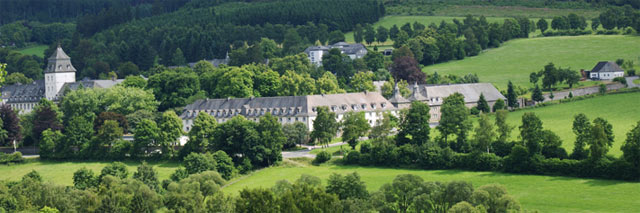 Blick vom Hang des Wilzenbergs auf Kloster Grafschaft