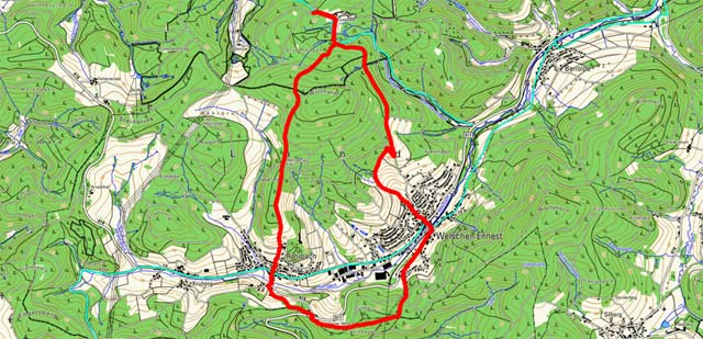 Route Rundwanderung Einsiedelei