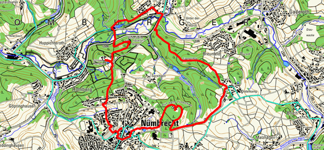 Wanderroute rund um Nümbrecht