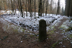 Historischer Grenzstein DD am Heck