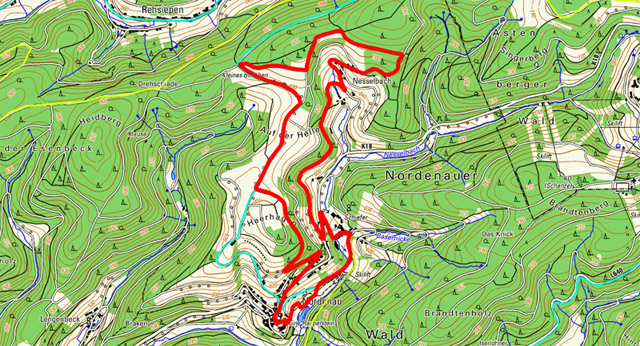 Route Rundwanderung von Nordenau bis Nesselbach