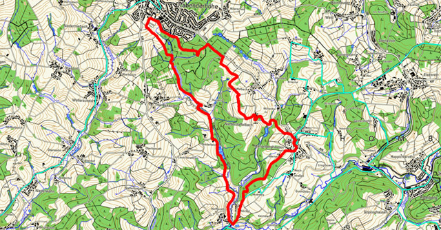 Route von Drabenderhöhe nach Marienberghausen